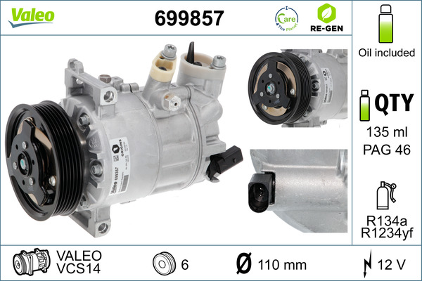 Compresor, climatizare 699857 VALEO