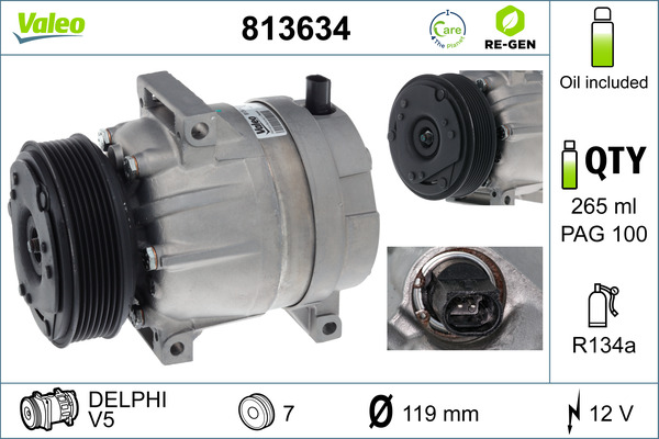 Compresor, climatizare 813634 VALEO