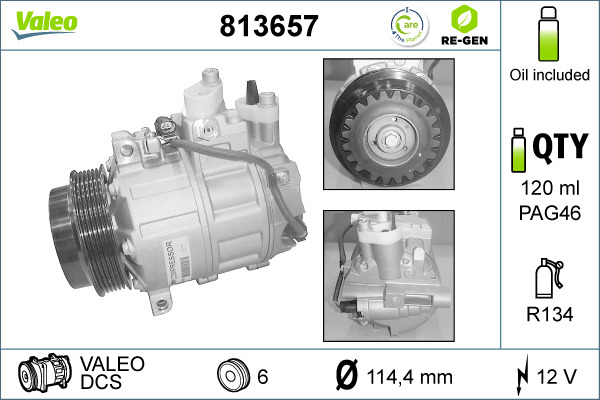 Compresor, climatizare 813657 VALEO