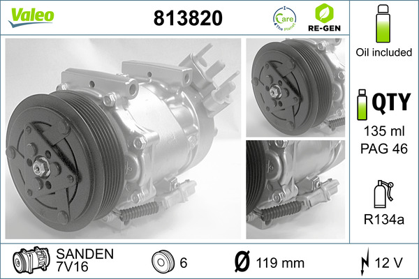 Compresor, climatizare 813820 VALEO