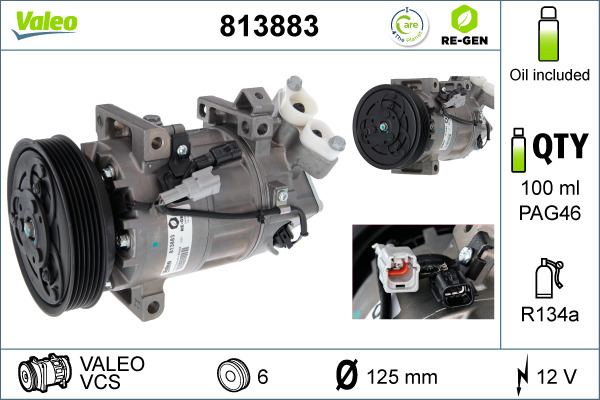 Compresor, climatizare 813883 VALEO