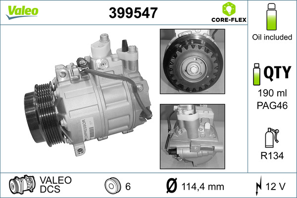 Compresor, climatizare 399547 VALEO