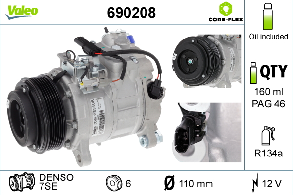 Compresor, climatizare 690208 VALEO