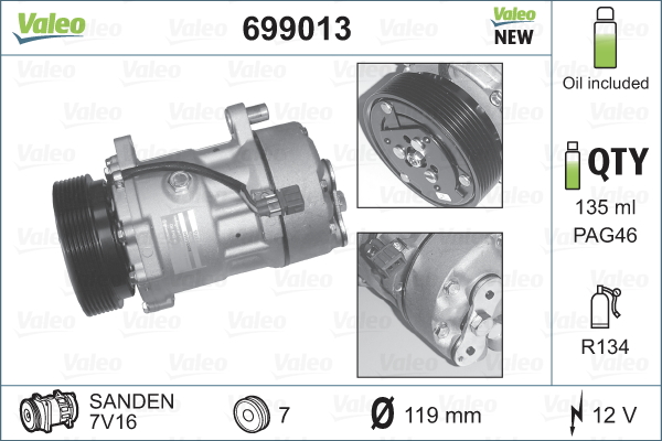 Compresor, climatizare 699013 VALEO