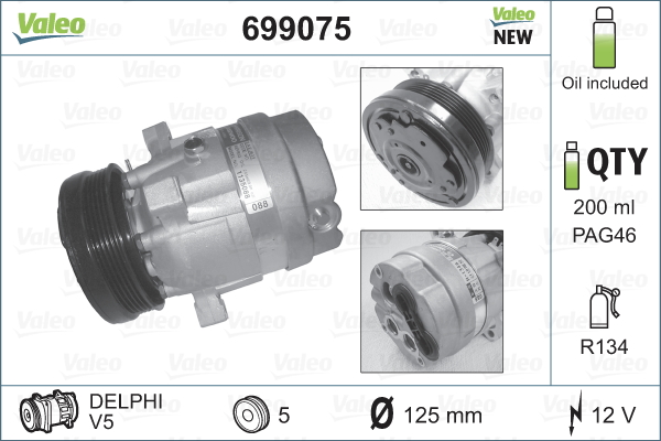 Compresor, climatizare 699075 VALEO