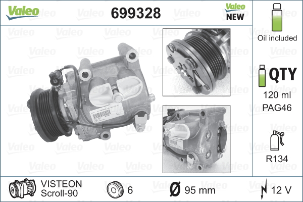 Compresor, climatizare 699328 VALEO