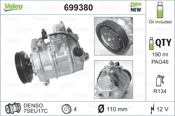 Compresor, climatizare 699380 VALEO