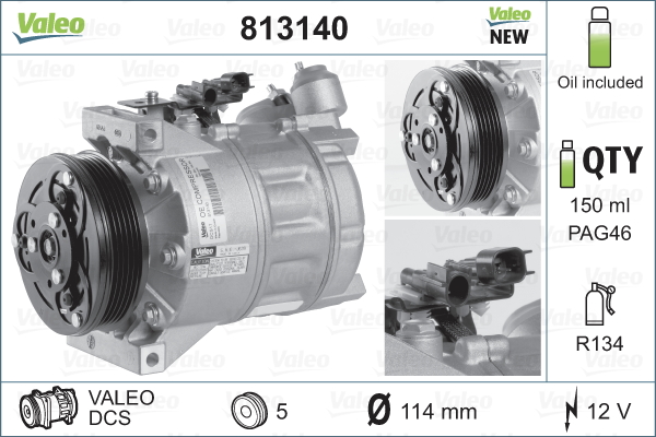 Compresor, climatizare 813140 VALEO