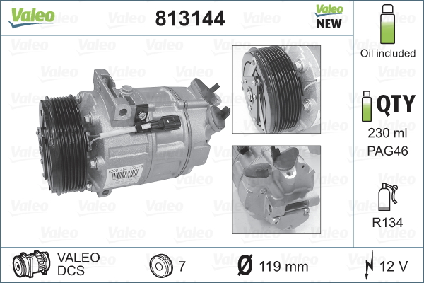 Compresor, climatizare 813144 VALEO