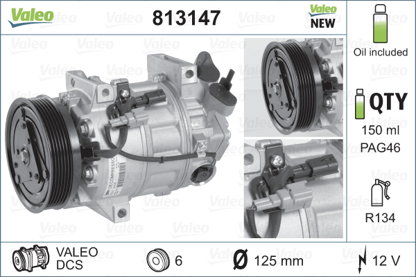 Compresor, climatizare 813147 VALEO