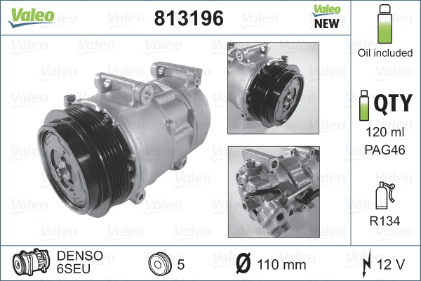 Compresor, climatizare 813196 VALEO