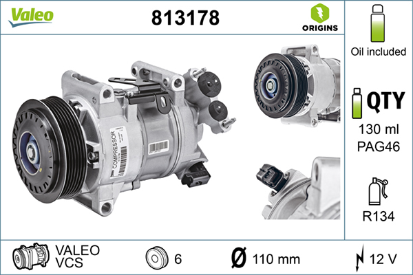 Compresor, climatizare 813178 VALEO