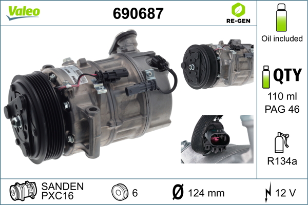Compresor, climatizare 690687 VALEO