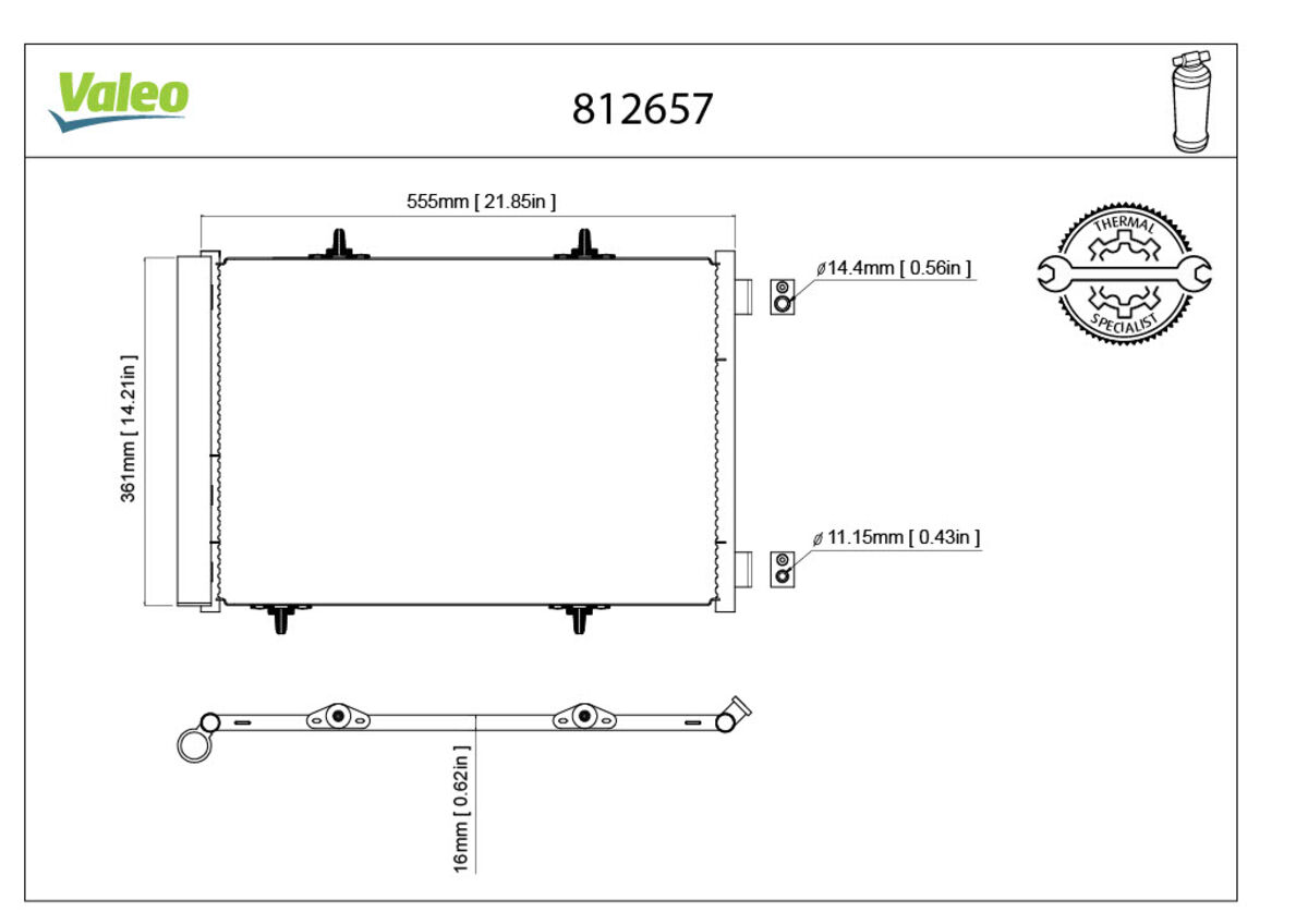Condensator, climatizare 812657 VALEO