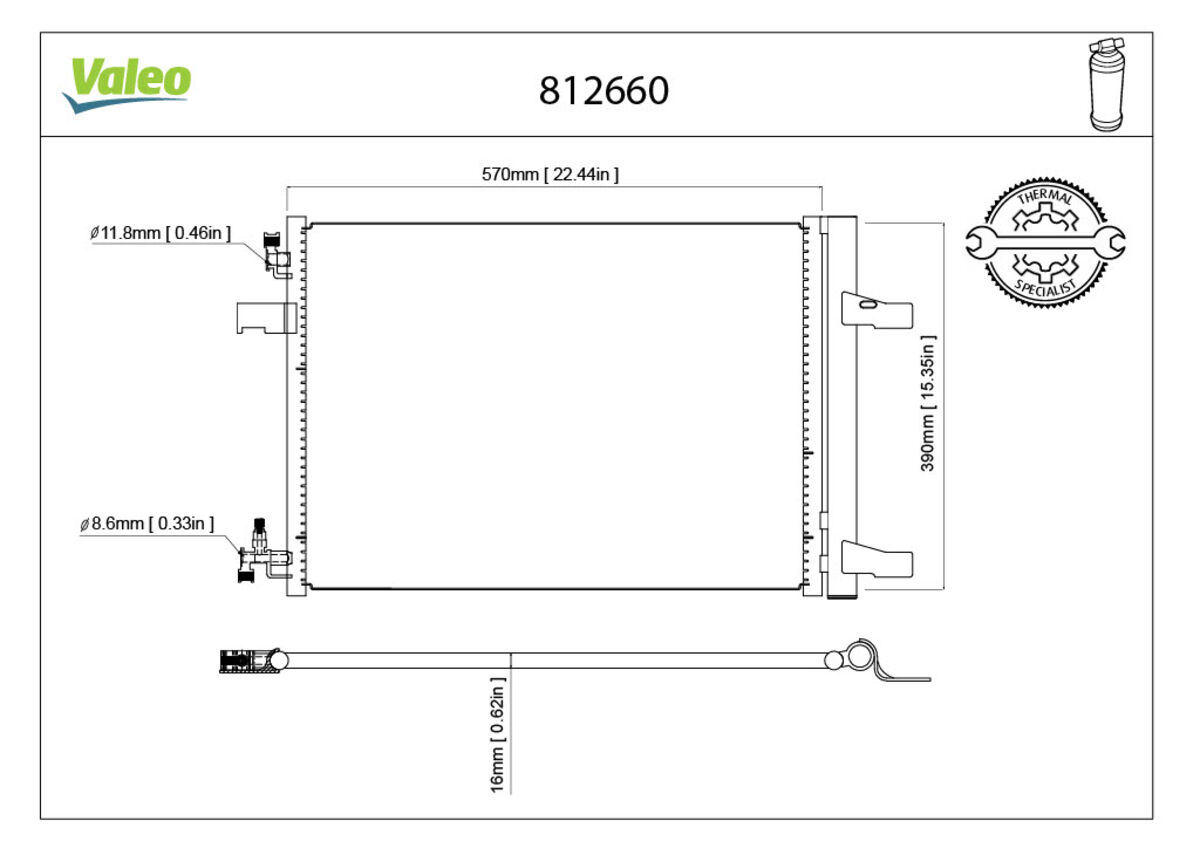 Condensator, climatizare 812660 VALEO