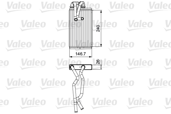 Schimbator caldura, incalzire habitaclu 811525 VALEO