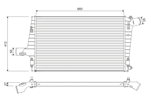 Intercooler, compresor 817865 VALEO