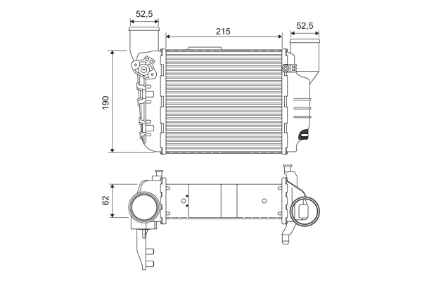 Intercooler, compresor 817867 VALEO