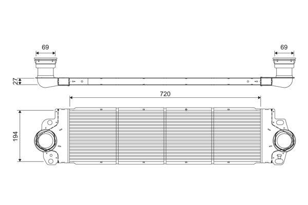 Intercooler, compresor 818272 VALEO