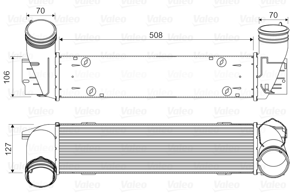 Intercooler, compresor 818342 VALEO