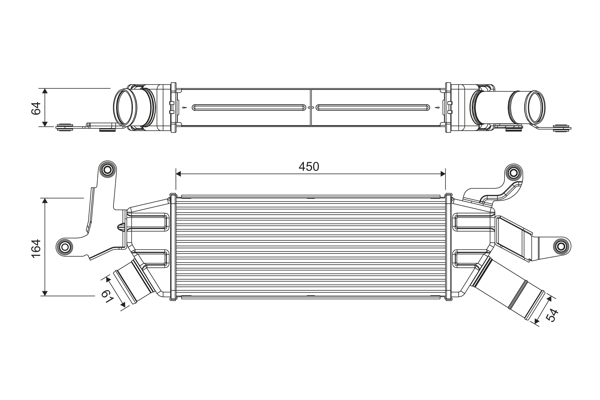 Intercooler, compresor 818370 VALEO