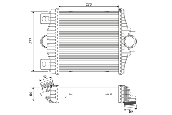 Intercooler, compresor 818384 VALEO