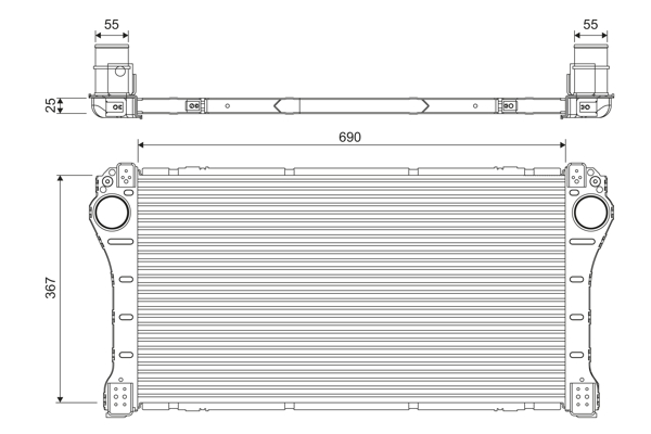 Intercooler, compresor 818387 VALEO