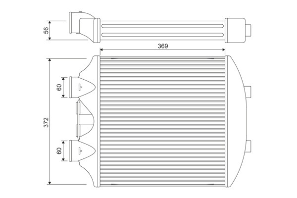 Intercooler, compresor 818393 VALEO