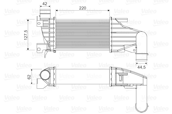 Intercooler, compresor 818555 VALEO