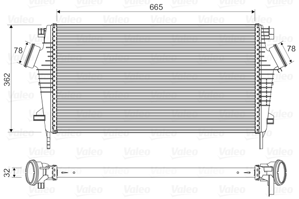 Intercooler, compresor 818603 VALEO