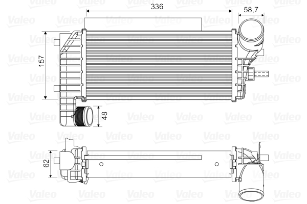 Intercooler, compresor 818604 VALEO