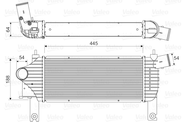 Intercooler, compresor 818608 VALEO