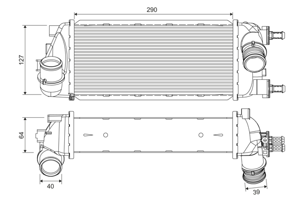 Intercooler, compresor 818695 VALEO