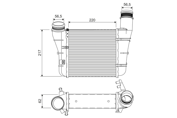 Intercooler, compresor 818757 VALEO