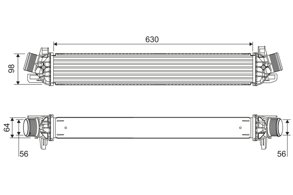 Intercooler, compresor 822914 VALEO