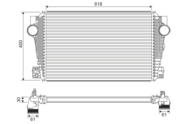 Intercooler, compresor 822915 VALEO