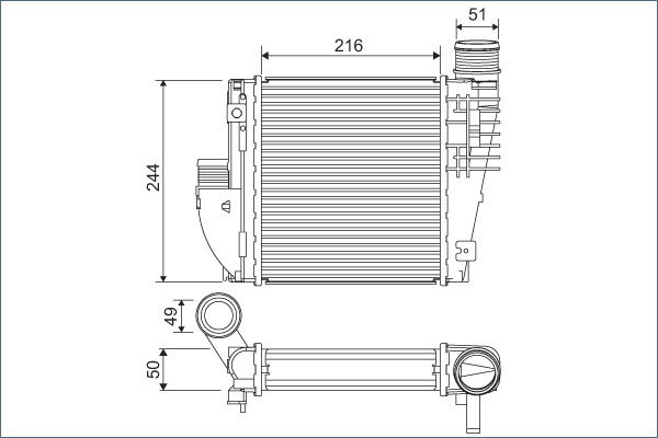 Intercooler, compresor 822927 VALEO