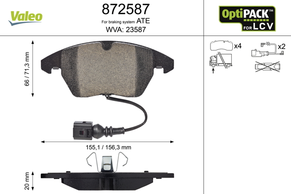 set placute frana,frana disc 872587 VALEO