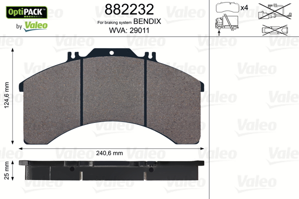 Set placute frana,frana disc 882232 VALEO