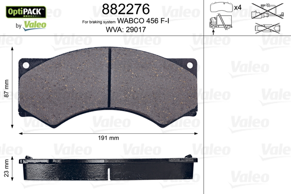 Set placute frana,frana disc 882276 VALEO