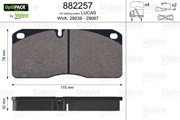 set placute frana,frana disc 882257 VALEO
