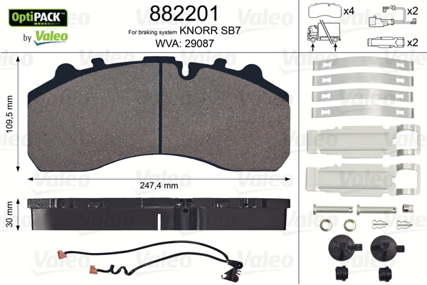 Set placute frana,frana disc 882201 VALEO