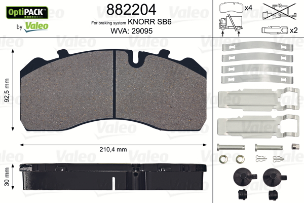 Set placute frana,frana disc 882204 VALEO