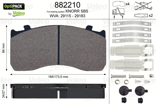 Set placute frana,frana disc 882210 VALEO