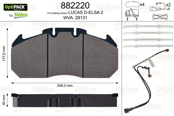 Set placute frana,frana disc 882220 VALEO