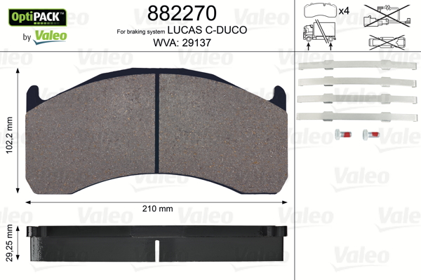 Set placute frana,frana disc 882270 VALEO