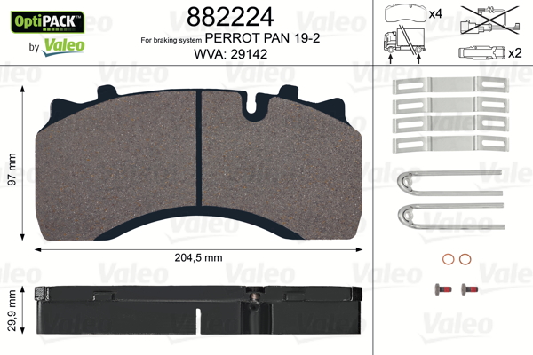 Set placute frana,frana disc 882224 VALEO