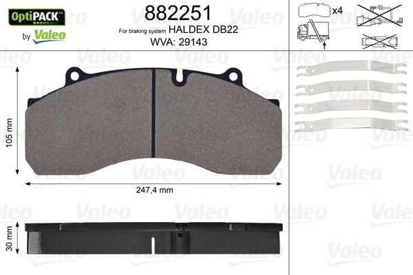 Set placute frana,frana disc 882251 VALEO