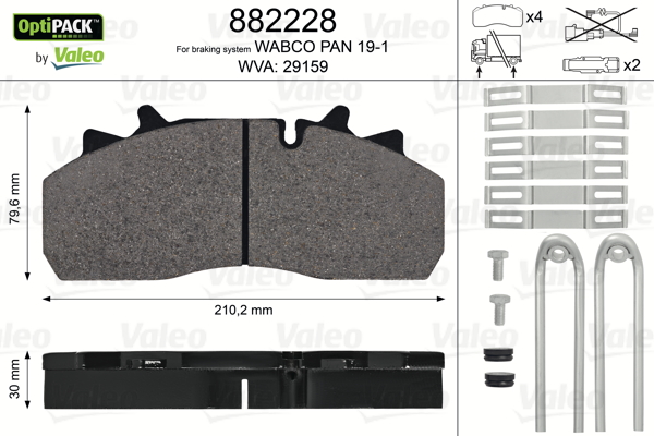 Set placute frana,frana disc 882228 VALEO