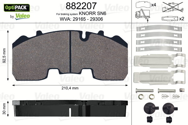 Set placute frana,frana disc 882207 VALEO